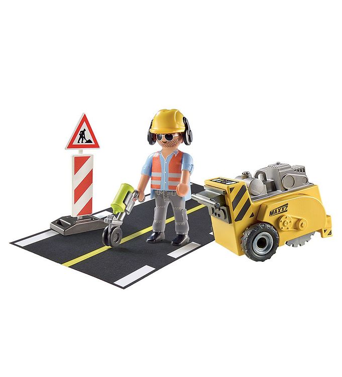 Playmobil City Action - Construction worker with edge cutter - 7