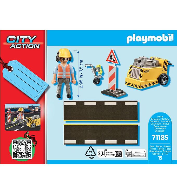 Playmobil City Action - Construction worker with edge cutter - 7