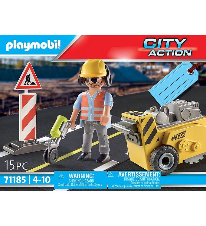 Playmobil City Action - Construction worker with edge cutter - 7