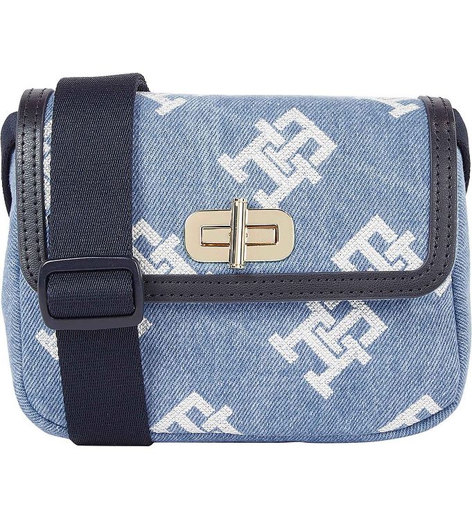 versus deuropening Oeganda Tommy Hilfiger Schoudertas - Monogram Turnlock - Blauw