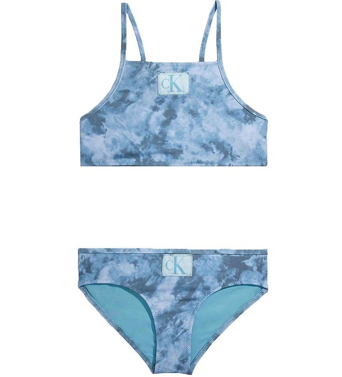 Calvin Klein Bikini - Bralette Bikini Set - Tie Dye Blue