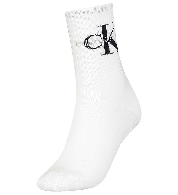 Calvin Klein Socks Rib White w. Logo KW CH