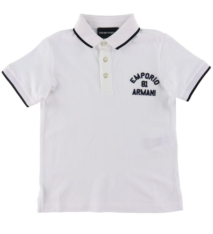 Emporio Armani Polo White w. Navy Cheap Delivery KW GR