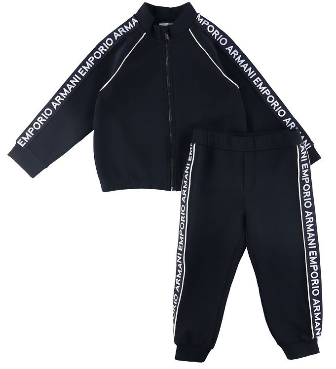 Emporio Armani Cardigan/byxor Marinblå M. Logorand