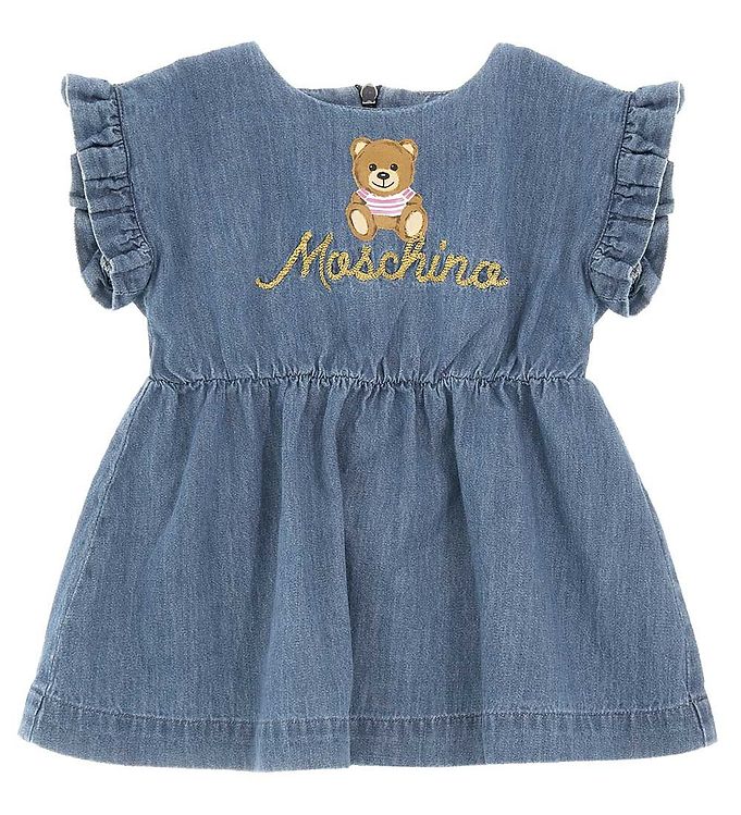 bijl huichelarij Kenmerkend Moschino Dress - Denim - Blue w. Logo/Gold » Fast Shipping