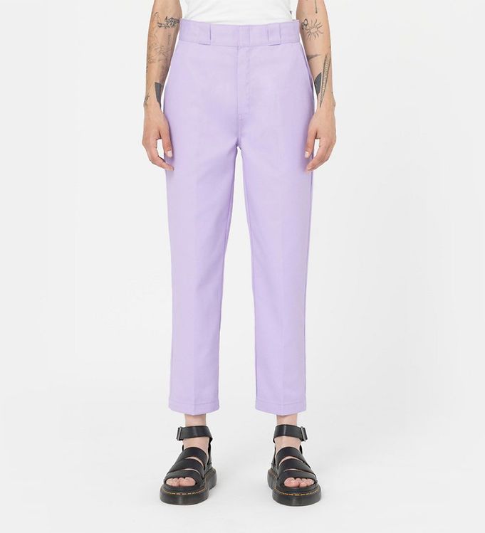 Purple discount cropped trousers