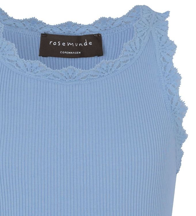 Rosemunde Top - Silk/Cotton - Blue Heaven w. Lace Kids Fashion