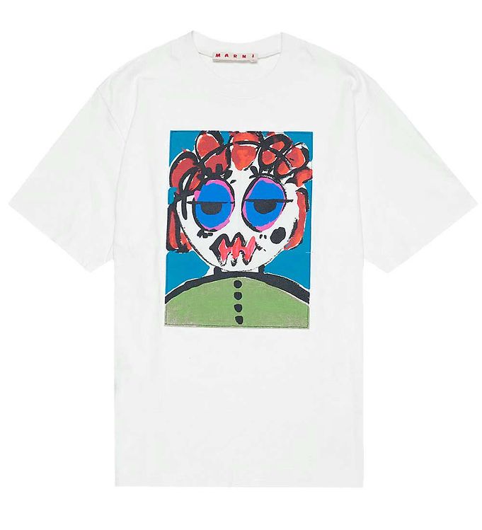Marni T Shirt Vit M. Tryck