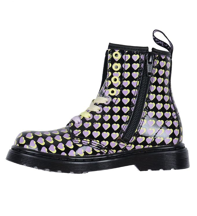 Dr. Martens Boots - 1460 J Heart Overlay - Black » ASAP Shipping