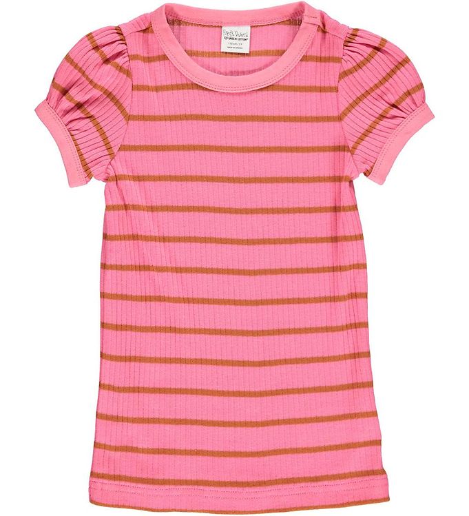 Freds World T-shirt - Alfa Stripe Puff - Pink » Fast Shipping