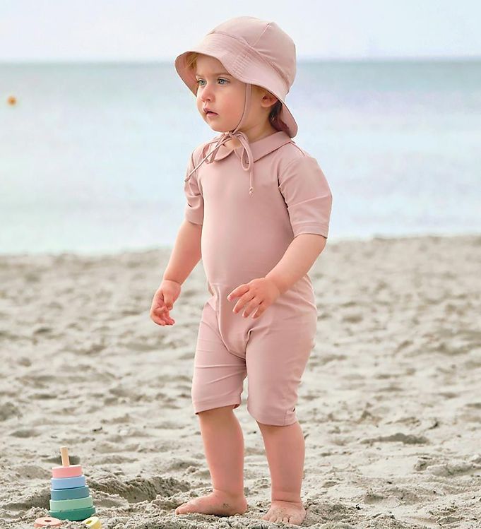 Petit Crabe Coverall Swimsuit - Palma - UV50+ - Powder Rose