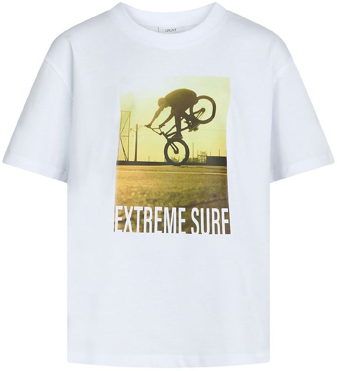 T-shirt White Print Grunt » - Quick Bike - w. Shipping