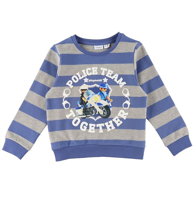Name It Sweatee Shirt Nmmdes Playmobil Bijou Blue/gråmelerad M.