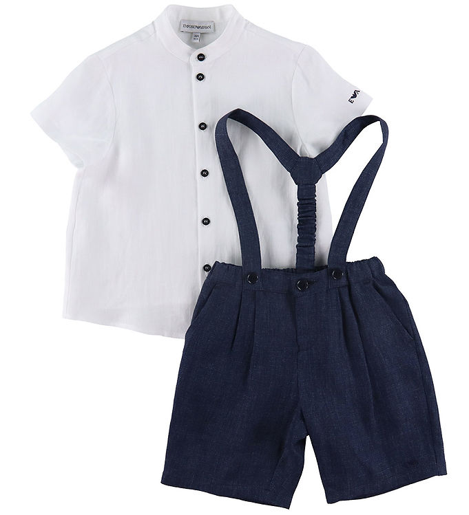 Emporio Armani Set Skjorta/shorts Vit/marinblå