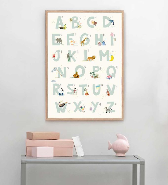 Vissevasse Poster - 50x70 - Alphabet Blue English » Kids Fashion