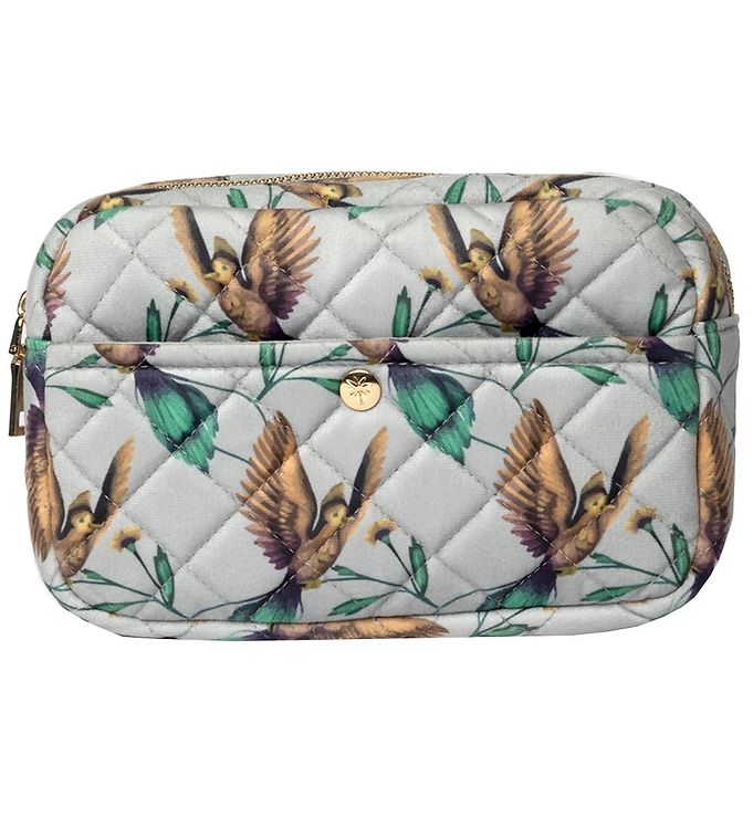 Fan Palm Toiletry Bag - Large - Quilted Velvet - Mint Green