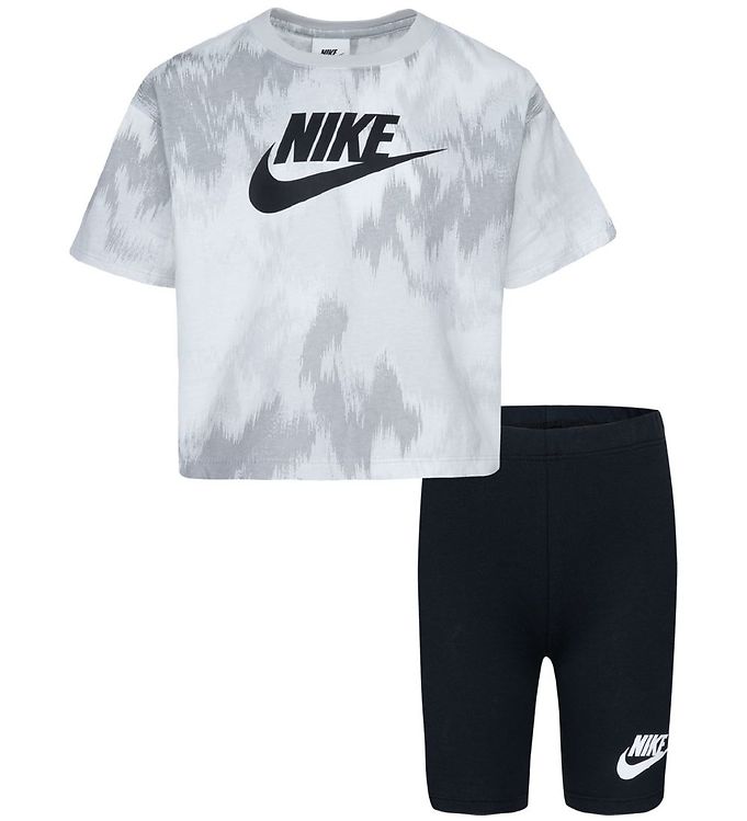 Nike Shorts Set - T-shirt/Shorts - Black/White/Grey