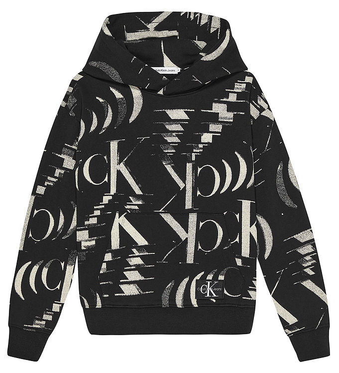 » Shipping Hoodie - Klein Calvin Fast - Monogram Glitched Black