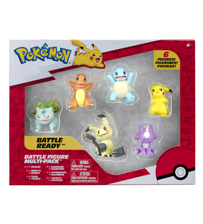 Pokémon Figurine Jouet - 6 Pack - Figurine de combat - Pikachu/Bulbas