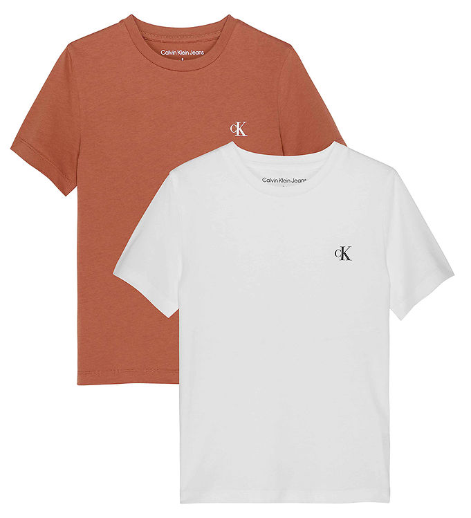 Calvin Klein T-shirt - 2-Pack - Fit - Bright White/Aubur