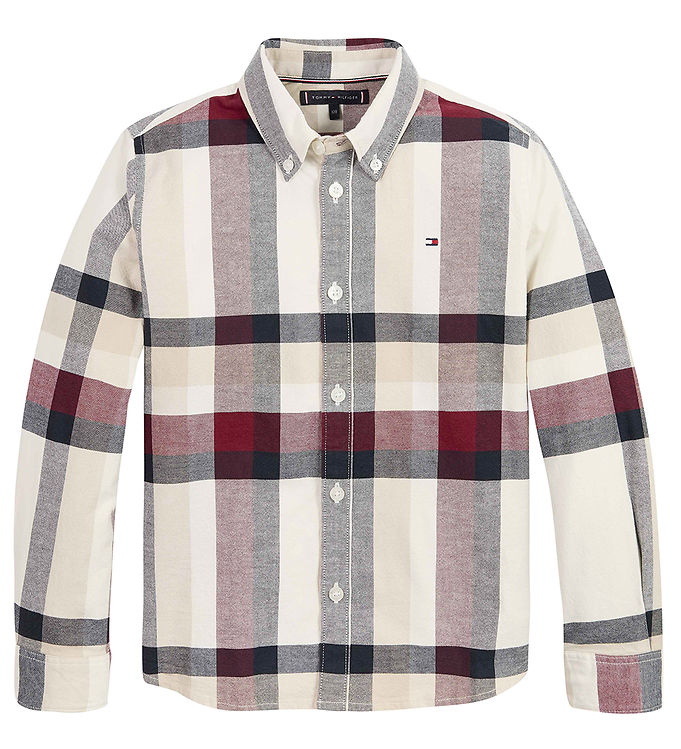 Tommy Hilfiger Shirt - Global Stripe Check Shirt - Red/White