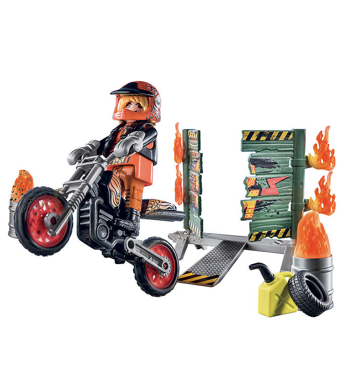 Playmobil Stuntshow - Starter Pack Moto With Fire Wall (71256) au