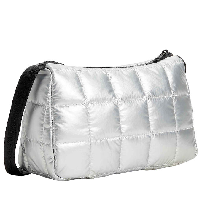 Calvin Klein Shoulder Bag - Quilted Shoulder Bag - Silver