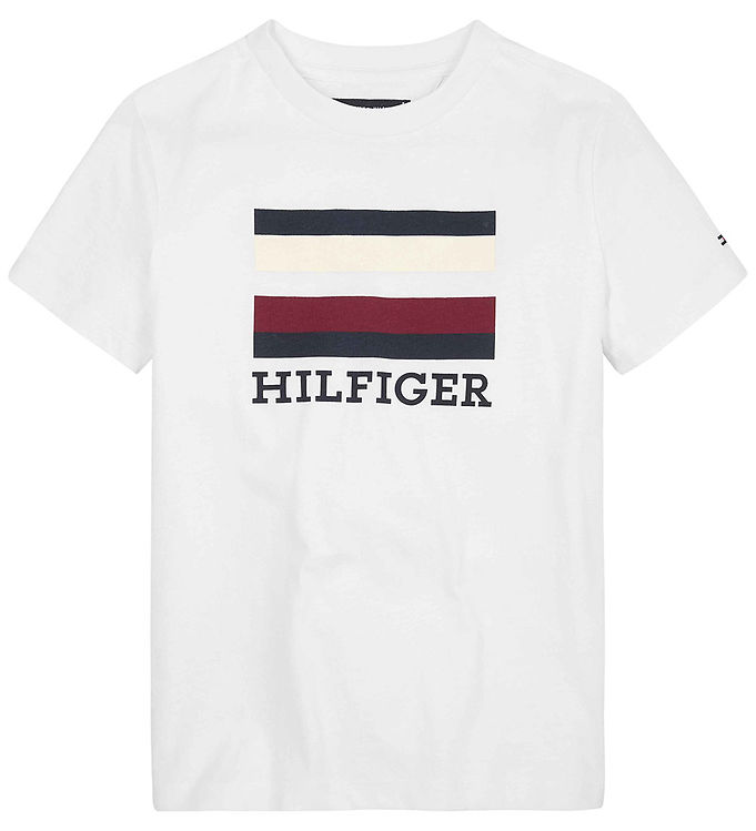Tommy T-shirt - TH Logo - White Cheap Delivery