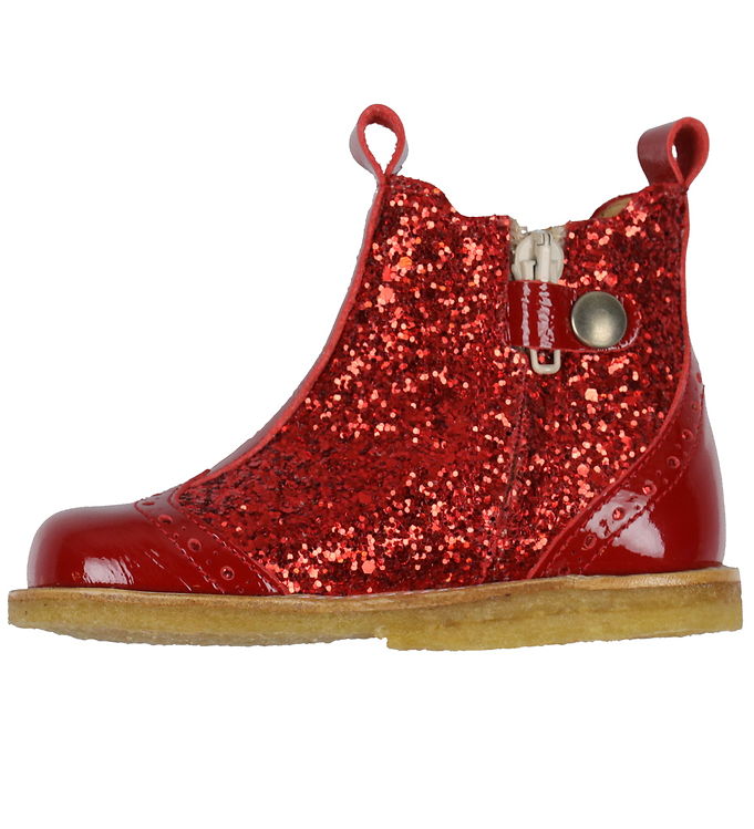 Boots - Chelsea - Red w. Glitter » Cheap Delivery