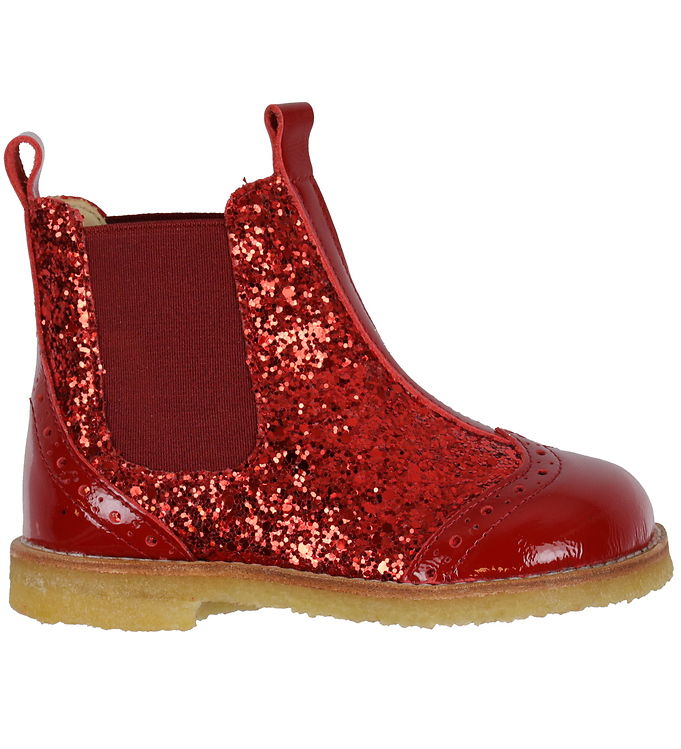 Angulus Boots - Chelsea - Red w. Glitter » Fast Shipping