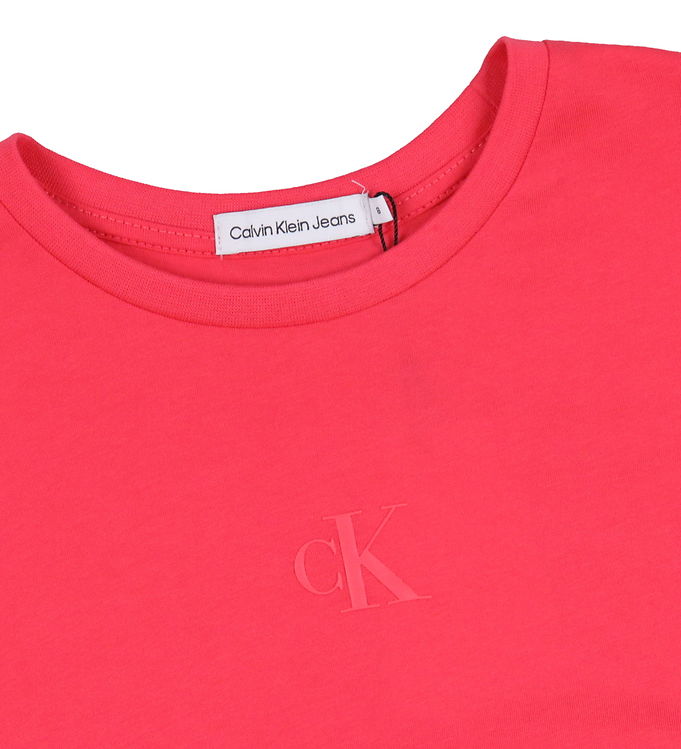 Calvin Klein T-shirt - CK Logo Boxy - Teaberry » Cheap Shipping