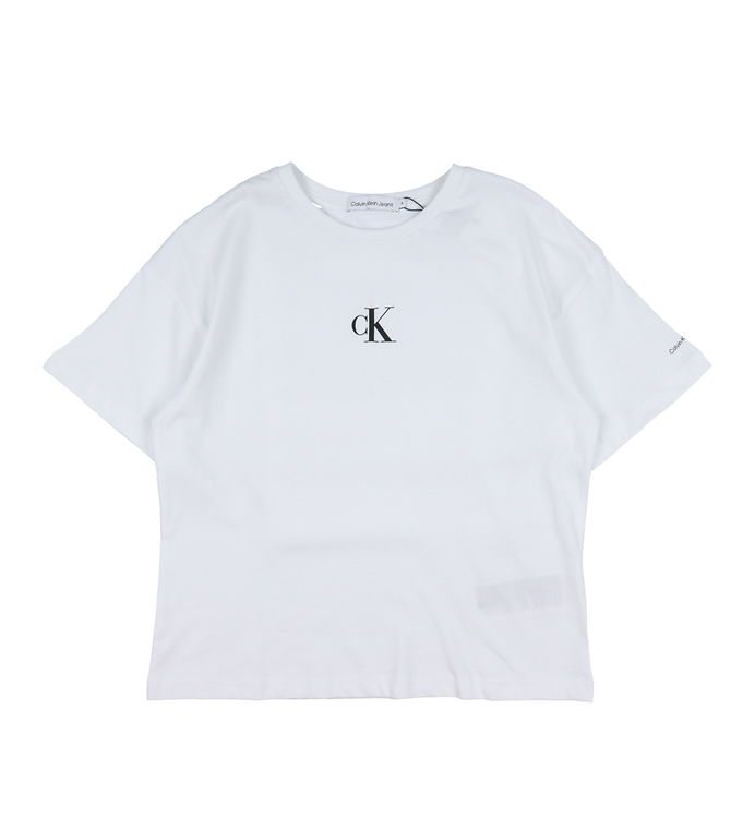 Calvin Klein T-shirt - CK Logo Boxy - White » Cheap Delivery