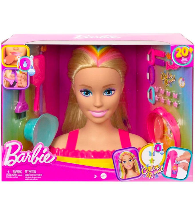 mistænksom Kirsebær appetit Barbie Hairdresser - Neon Rainbow Deluxe Styling Head