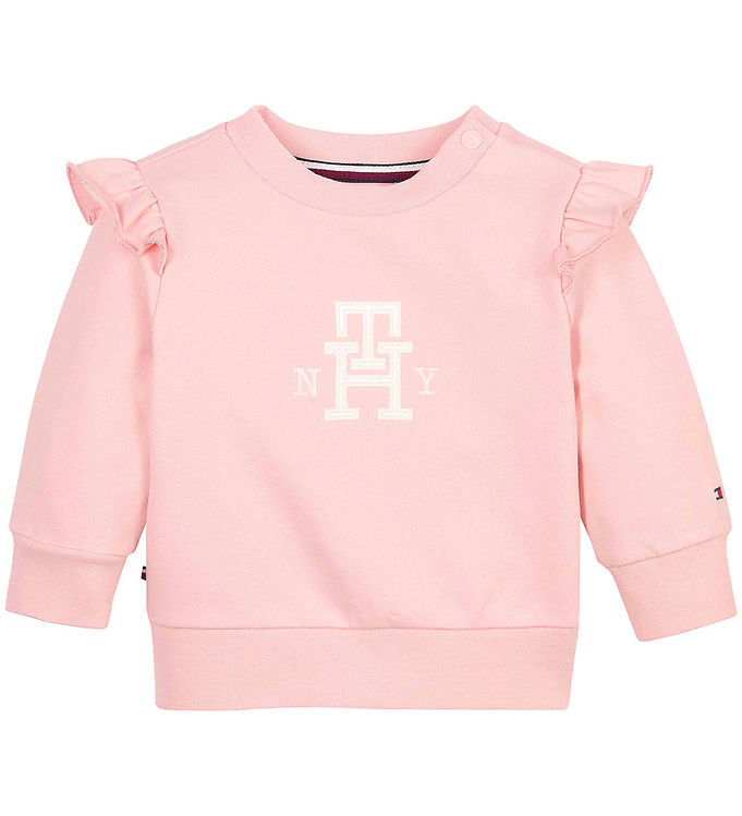 Regan kubiske høj Tommy Hilfiger Sweatshirt - Baby Girl Monogram - Pink Crystal