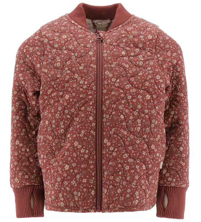 Wheat Thermo Jacket w. Lining - Benni - Red Flowers