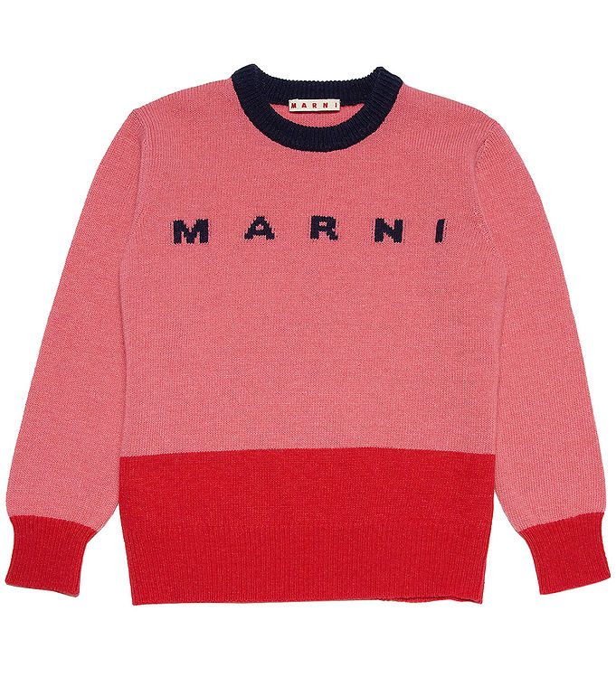 Marni Tröja Ull Korall/röd M. Marinblå