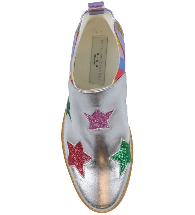 Stella McCartney Kids star-print metallic-finish boots - Silver
