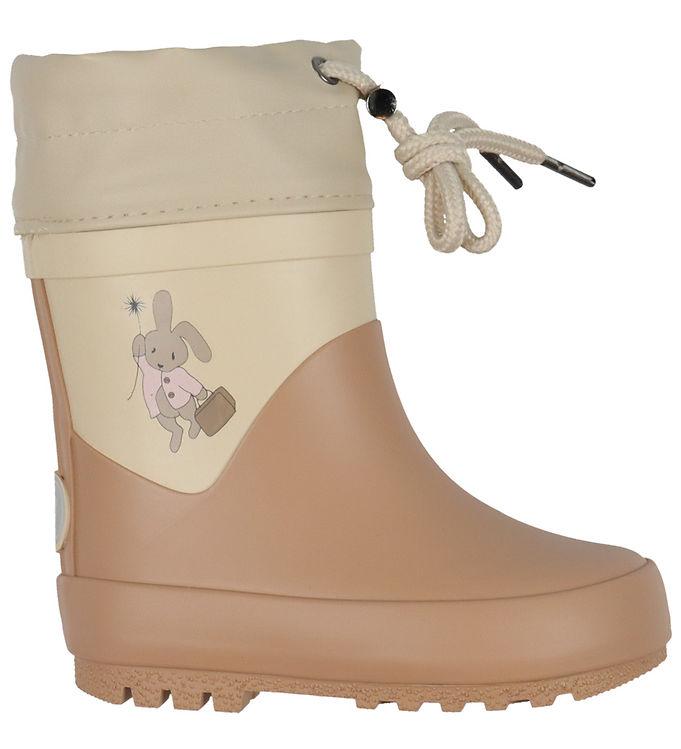 Wheat Rubber Boots w. Lining - Solid - Pink Sand » Fast Shipping