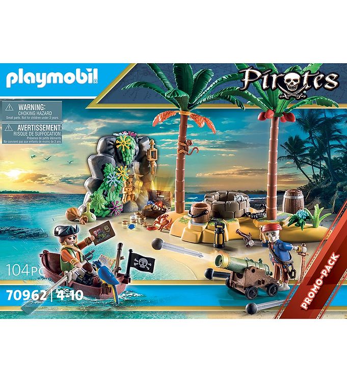 Playmobil Pirates - Treasure Island With Rowboat - 70962 - 104 D