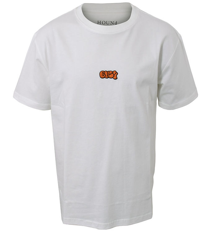 Hound T shirt Off White w. Embroidery Fast Shipping