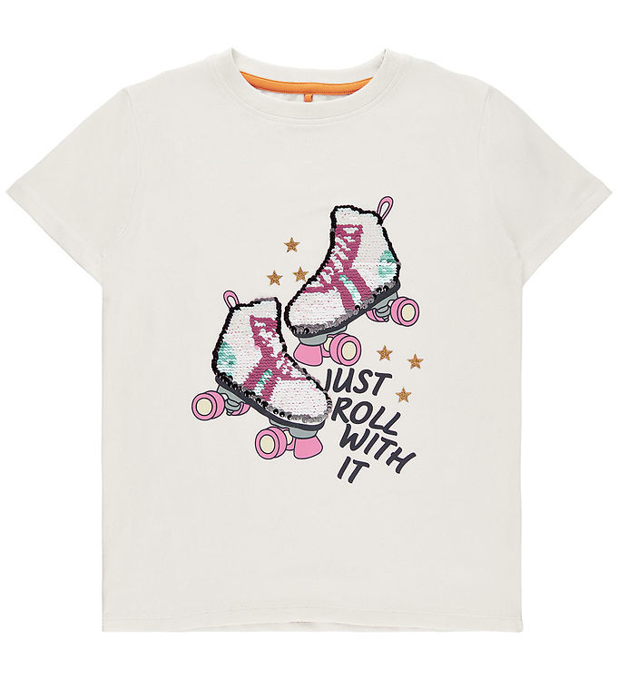 The New T-shirt - TnHawa - White Swan w. Rollerskates/Sequins | T-Shirts