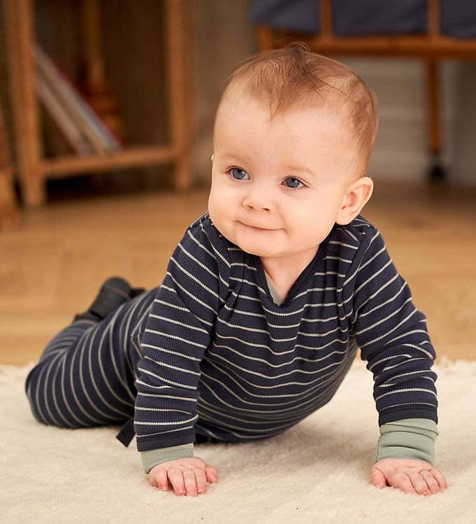 Müsli Broek - Stripe Rib - Nacht Blue/Spa Green » Bestel Hier