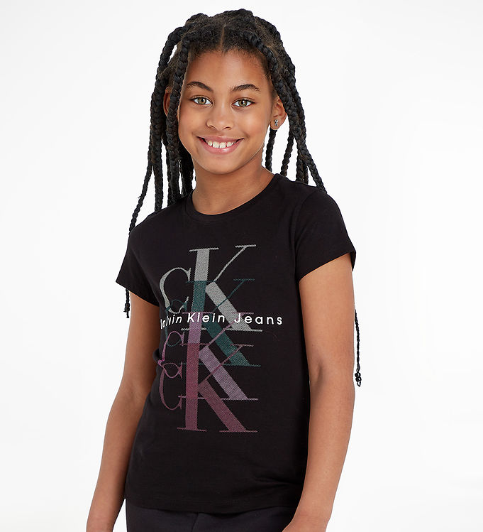 Calvin Klein T-shirt - Monogram Repeat - Ck Black » Kids Fashion
