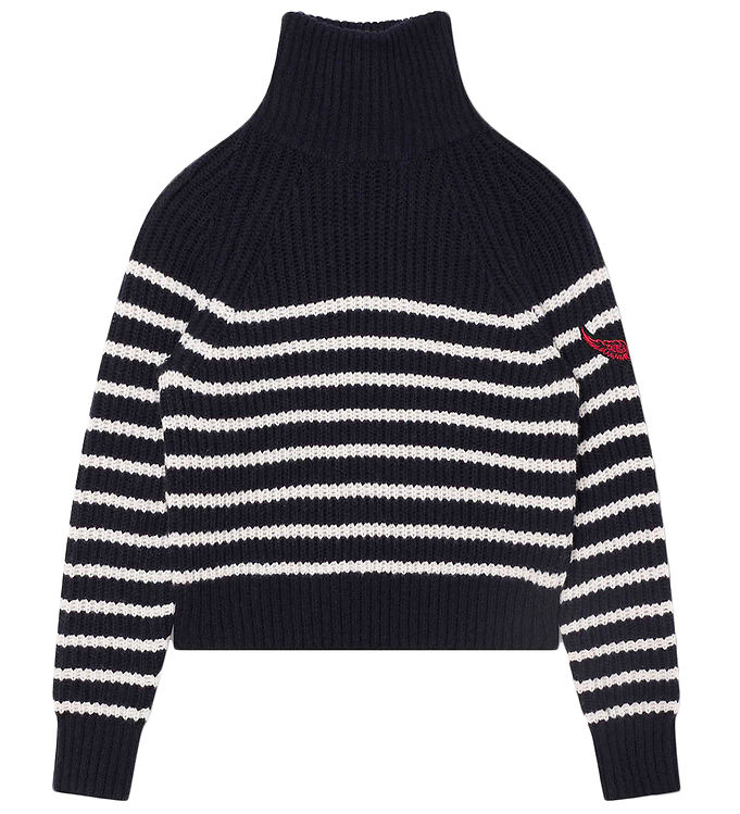 Zadig & Voltaire Tröja Beskuren Ull Marinblå/vit