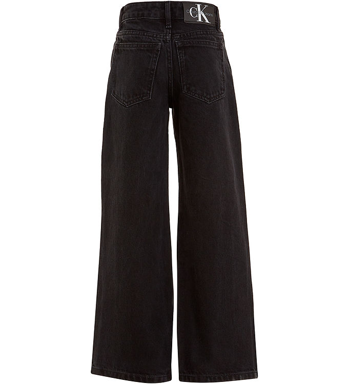 Black - Leg Klein Calvin Wide Washed - Jeans High Rise