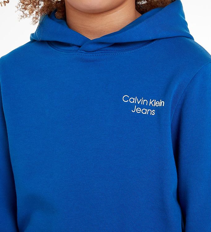 Calvin Klein Hoodie - CKJ Stack Logo - Kettle Blue