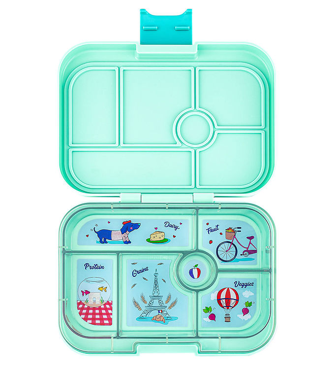 Snack Size Small Bento Lunch Box Tropical Aqua (Rainbow)