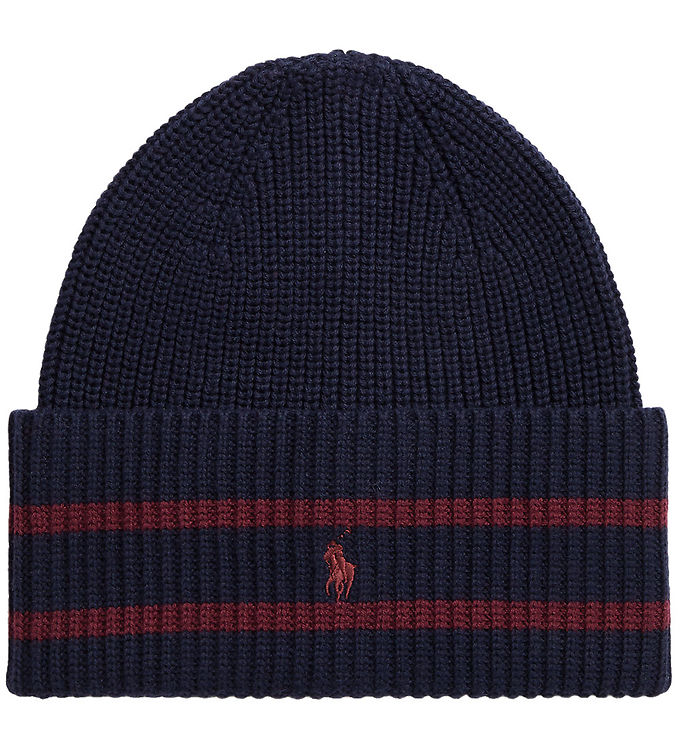 Navy blue polo beanie top