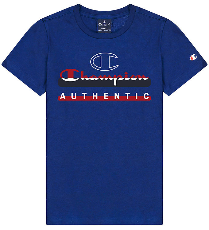Champion T-shirt - Crew neck - Blue » Always Cheap Delivery