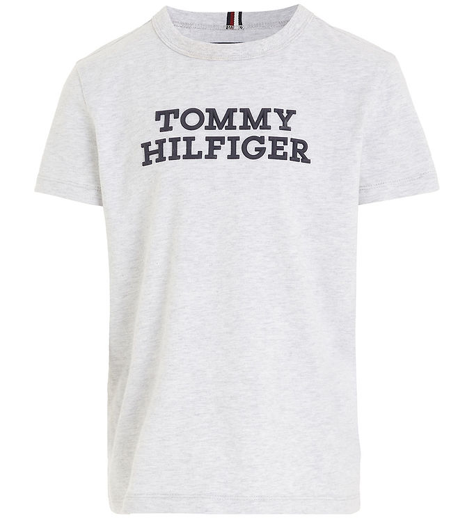 Tommy Hilfiger T-shirt - New Light Logo Hey Tommy - Hilfiger Grey